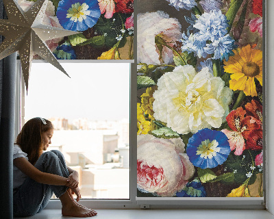 Fabric roller blind A bouquet of flowers