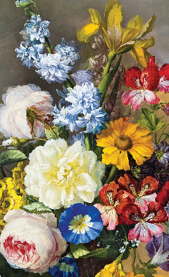 Fabric roller blind A bouquet of flowers