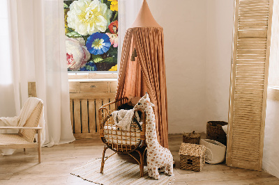 Fabric roller blind A bouquet of flowers