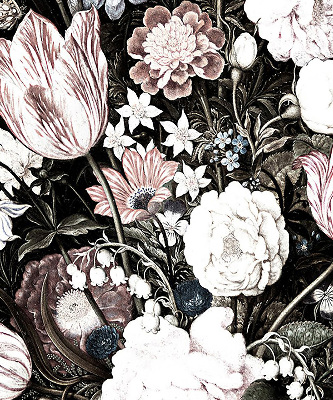 Modern roller blind A bouquet of flowers