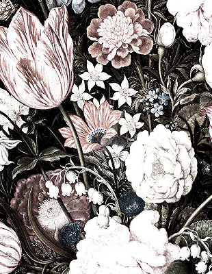 Modern roller blind A bouquet of flowers