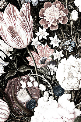 Modern roller blind A bouquet of flowers