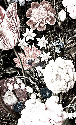 Modern roller blind A bouquet of flowers