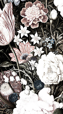Modern roller blind A bouquet of flowers