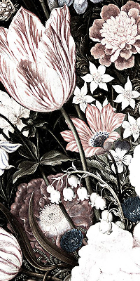 Modern roller blind A bouquet of flowers
