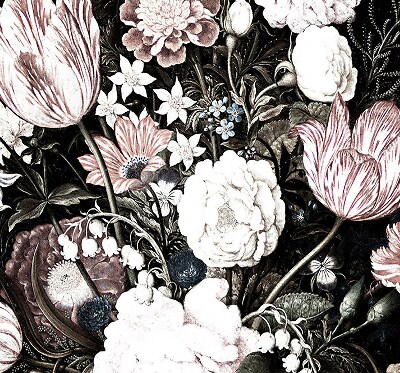 Modern roller blind A bouquet of flowers