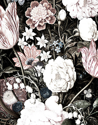 Modern roller blind A bouquet of flowers