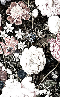 Modern roller blind A bouquet of flowers