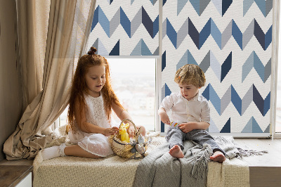 Fabric roller blind Blue herringbone