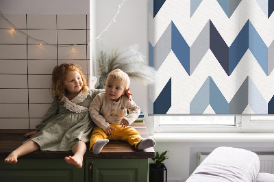 Fabric roller blind Blue herringbone