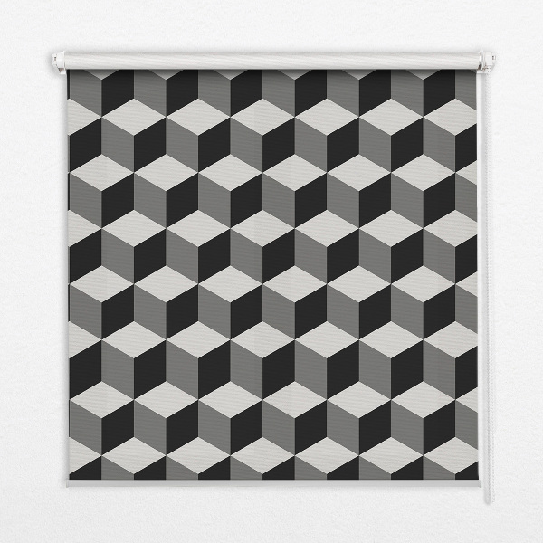 Modern roller blind 3D cubes