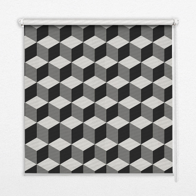 Modern roller blind 3D cubes