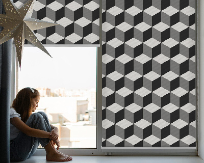Modern roller blind 3D cubes