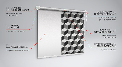 Modern roller blind 3D cubes