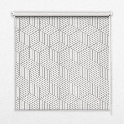 Roller blind for large window 3D cubes