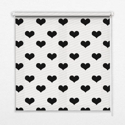 Fabric roller blind Black hearts