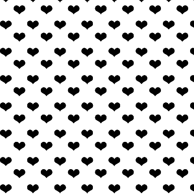 Fabric roller blind Black hearts
