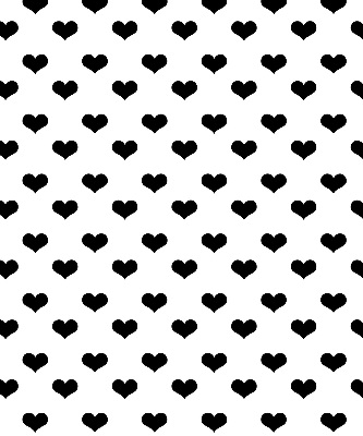 Fabric roller blind Black hearts