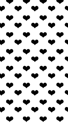 Fabric roller blind Black hearts