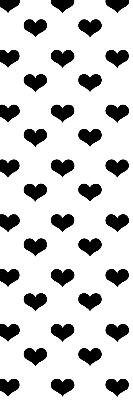 Fabric roller blind Black hearts