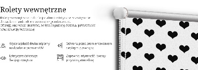 Fabric roller blind Black hearts