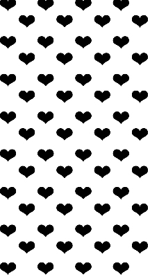 Fabric roller blind Black hearts