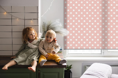 Roller blind for large window White dots