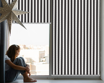 Modern roller blind Black and white stripes