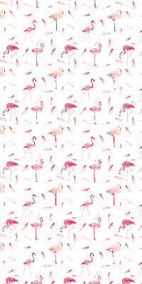Fabric roller blind Flamingos and their feathers