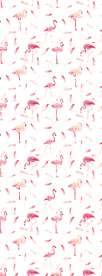 Fabric roller blind Flamingos and their feathers