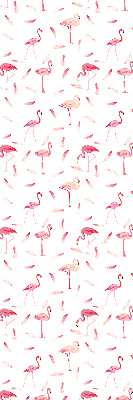 Fabric roller blind Flamingos and their feathers