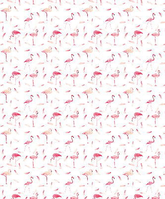 Fabric roller blind Flamingos and their feathers