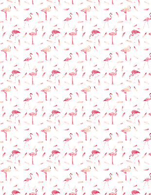 Fabric roller blind Flamingos and their feathers