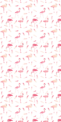Fabric roller blind Flamingos and their feathers