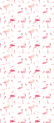 Fabric roller blind Flamingos and their feathers