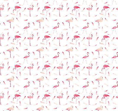 Fabric roller blind Flamingos and their feathers