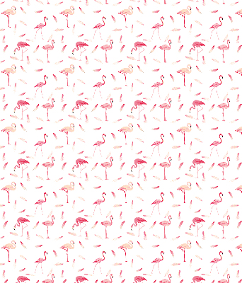 Fabric roller blind Flamingos and their feathers