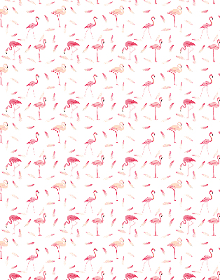 Fabric roller blind Flamingos and their feathers