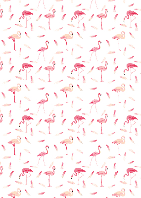 Fabric roller blind Flamingos and their feathers