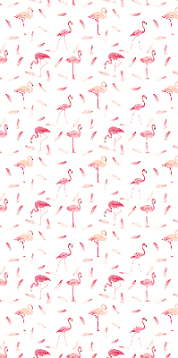 Fabric roller blind Flamingos and their feathers