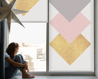 Roller blind for large window Overlapping squares
