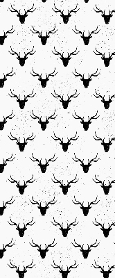 Fabric roller blind Black deer heads