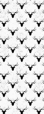 Fabric roller blind Black deer heads