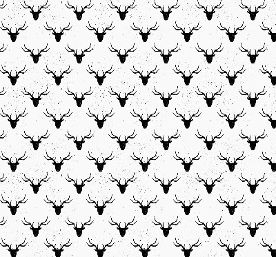 Fabric roller blind Black deer heads