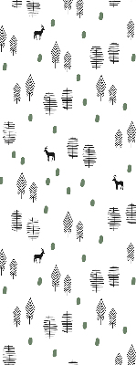 Modern roller blind Drawn trees and deer