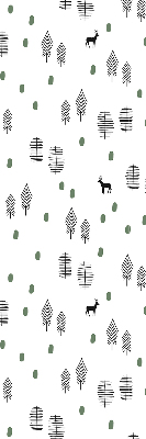 Modern roller blind Drawn trees and deer
