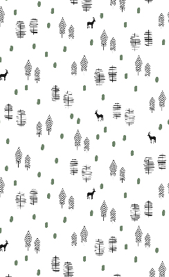 Modern roller blind Drawn trees and deer