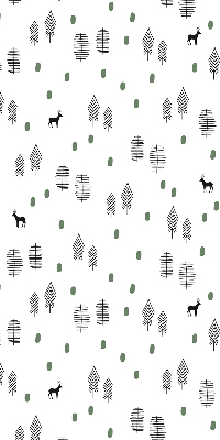 Modern roller blind Drawn trees and deer