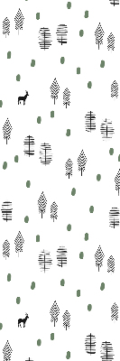 Modern roller blind Drawn trees and deer