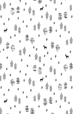 Modern roller blind Drawn trees and deer